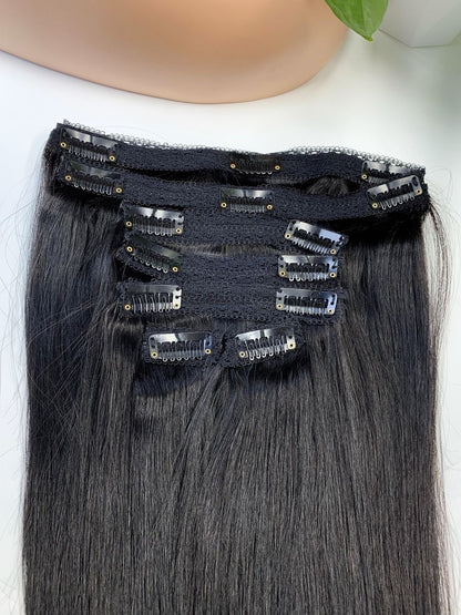 Super Virgin Seamless Clip-In Hair Extensions - Loose Deep Wave