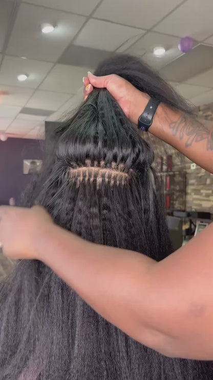 Super Virgin Fusion I-Tip Hair Extensions - Kinky Straight